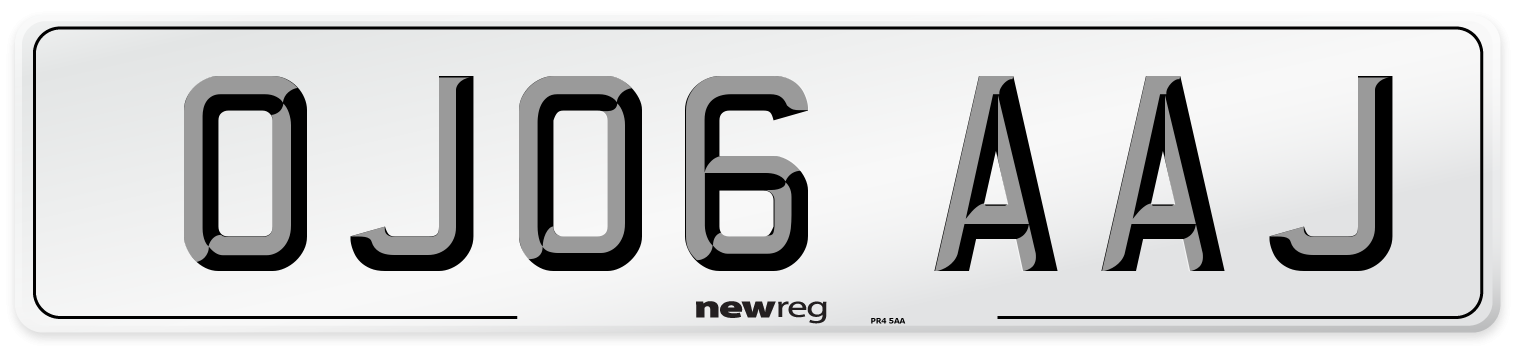 OJ06 AAJ Number Plate from New Reg
